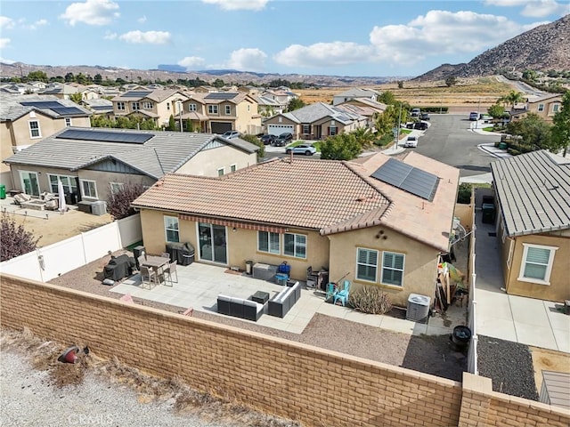 bird's eye view with a mountain view