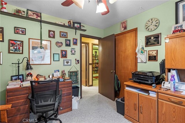 24601 Deertrail Dr, Tehachapi, CA 93561 - office space featuring ceiling fan and light colored carpet