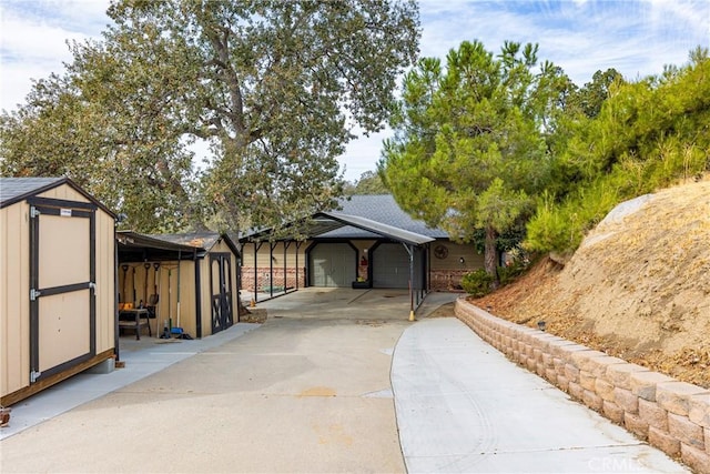 exterior space with a carport