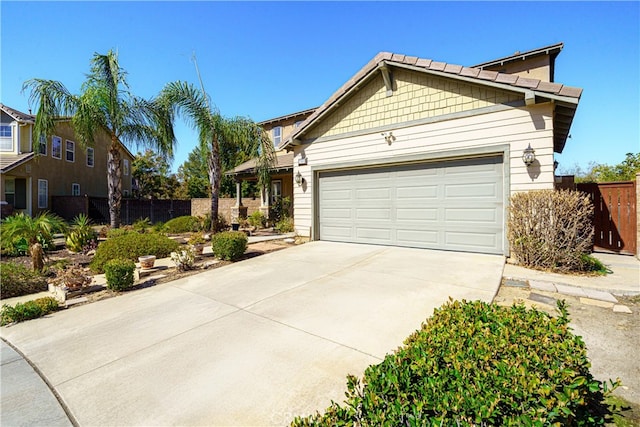 view of front of home with a garage