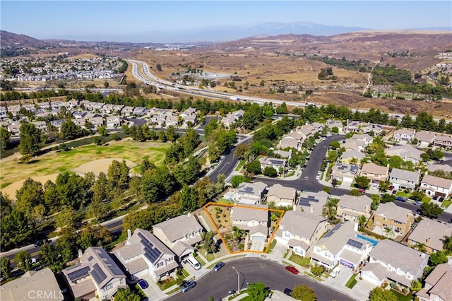 bird's eye view featuring a mountain view