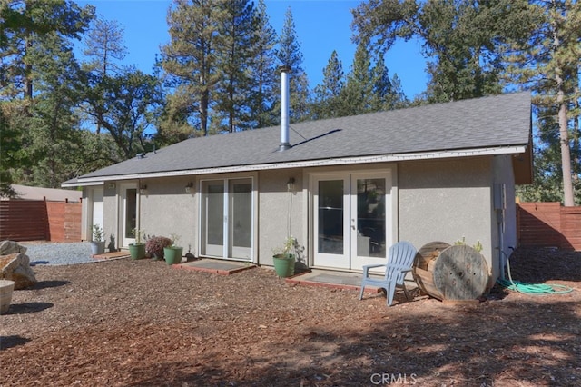 back of property with french doors