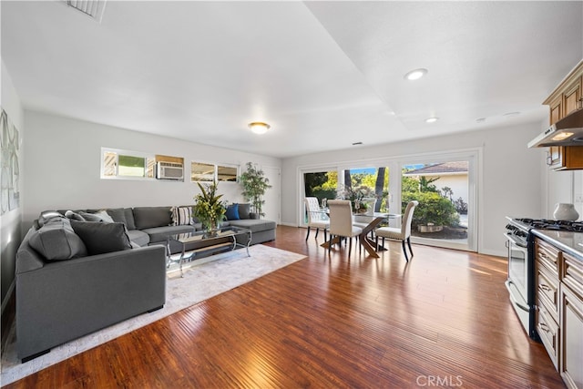 living room featuring hardwood / wood-style floors