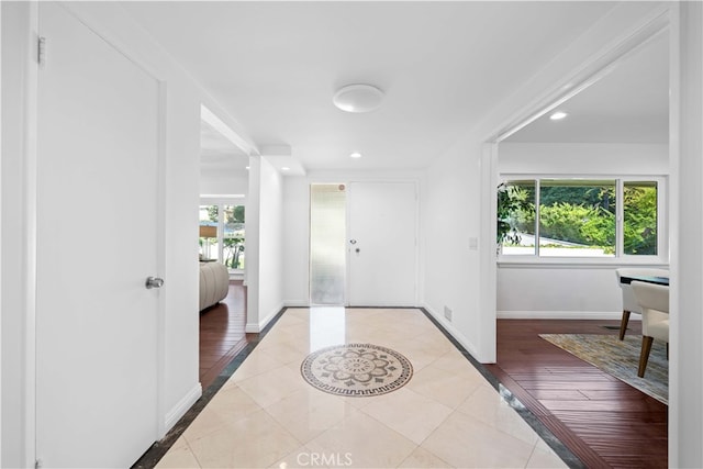 interior space featuring light wood-type flooring