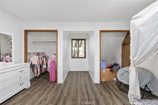 bedroom featuring dark wood-type flooring