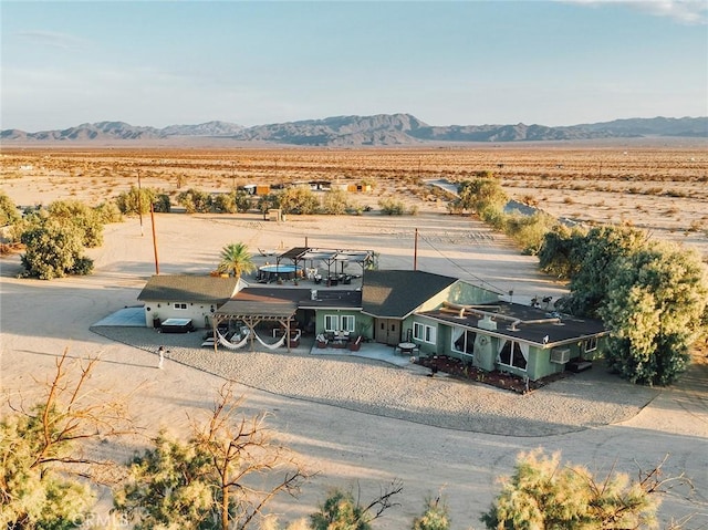 drone / aerial view with a mountain view