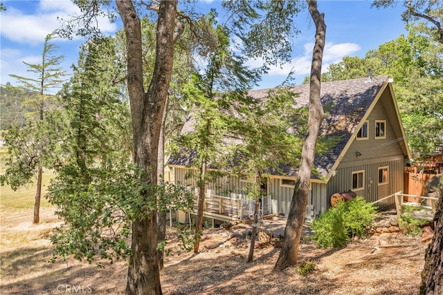 view of yard featuring a deck