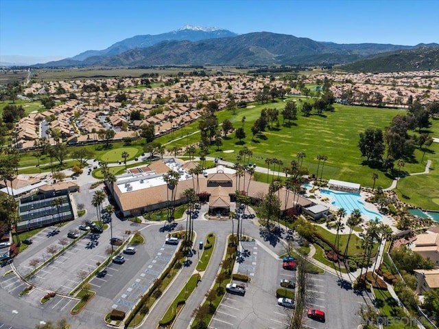 aerial view with a mountain view