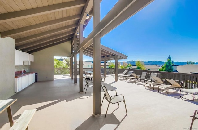 view of patio with sink