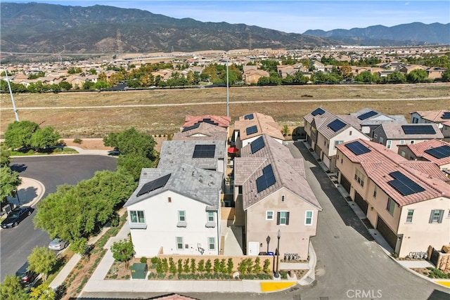 aerial view with a mountain view