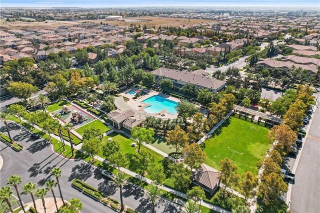 15974 Jamie Ln Unit 1, Fontana, CA 92336 - aerial view of property and surrounding area featuring a pool area