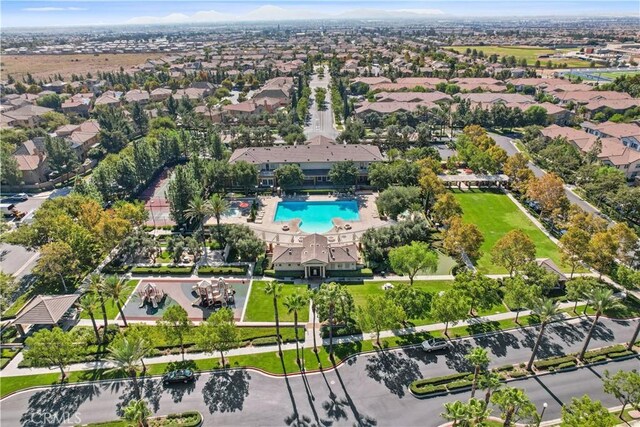15974 Jamie Ln Unit 1, Fontana, CA 92336 - aerial view of property and surrounding area featuring a pool area and nearby suburban area