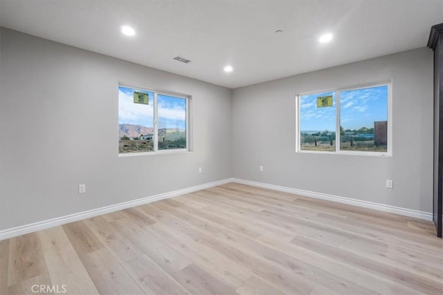 empty room featuring light wood-type flooring