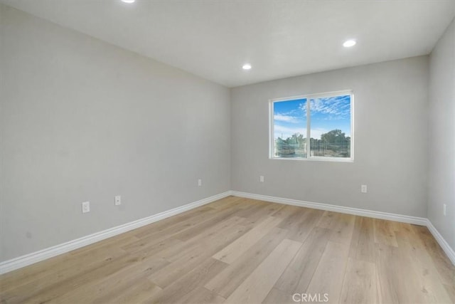 empty room featuring light wood-type flooring