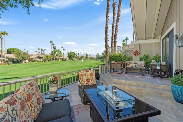 view of patio featuring an outdoor hangout area