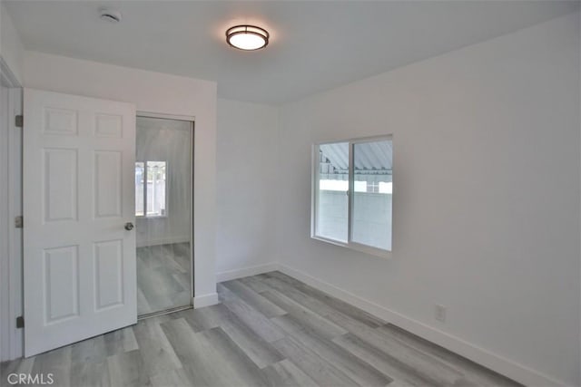 empty room featuring light hardwood / wood-style flooring