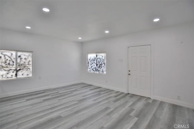 empty room featuring light wood-type flooring