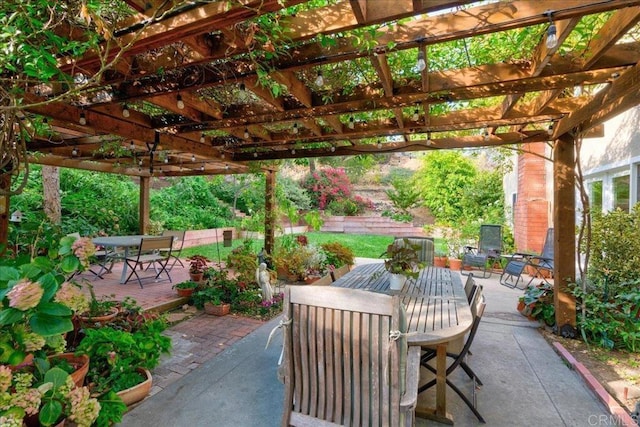 view of patio / terrace with a pergola