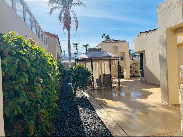 view of patio / terrace featuring a gazebo