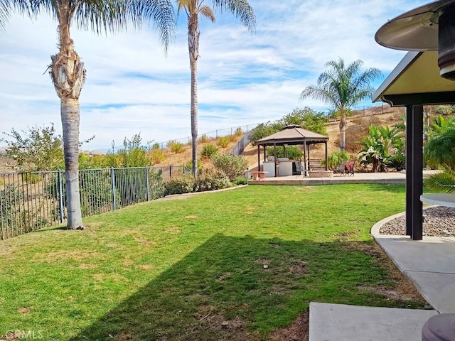 view of yard featuring a gazebo