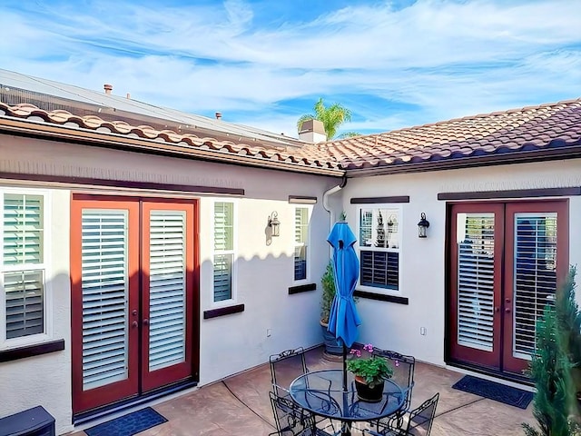 exterior space featuring french doors