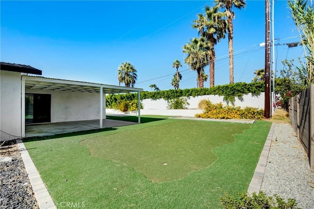 view of yard with a patio area