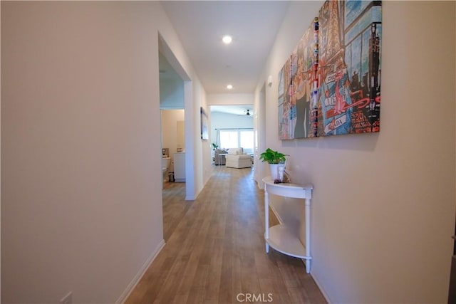 hall featuring hardwood / wood-style floors