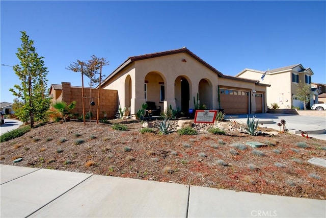 view of front of house with a garage