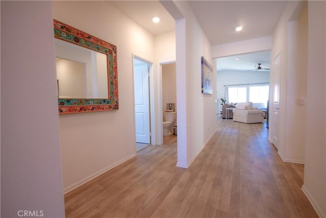 hall featuring light hardwood / wood-style floors