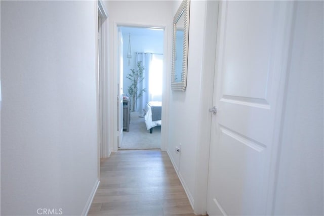 corridor featuring light hardwood / wood-style flooring