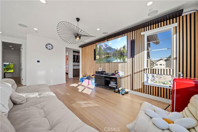 living room featuring hardwood / wood-style floors