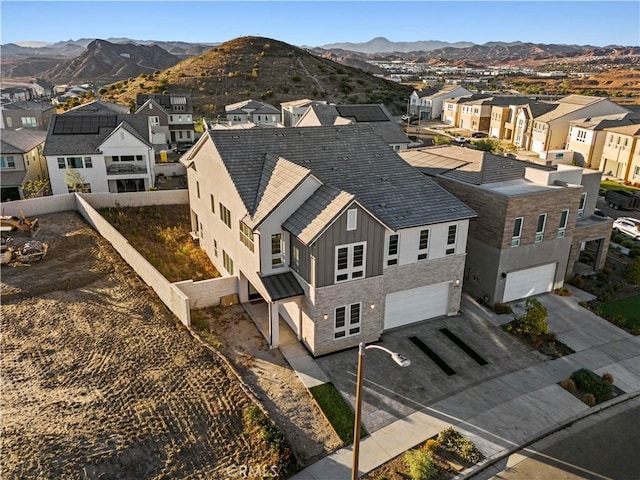 bird's eye view with a mountain view