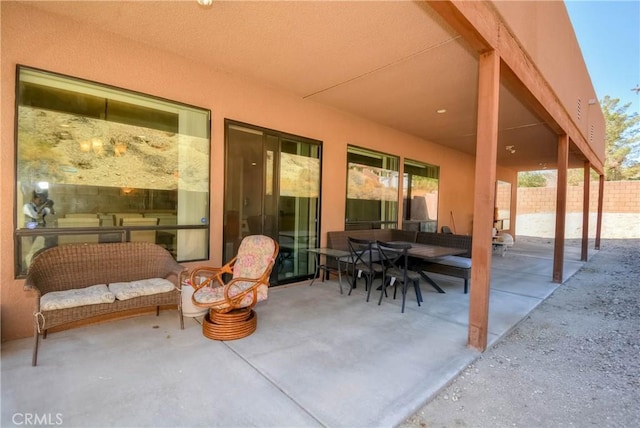 view of patio / terrace with an outdoor living space