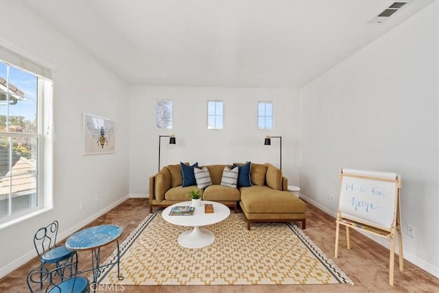 view of carpeted living room