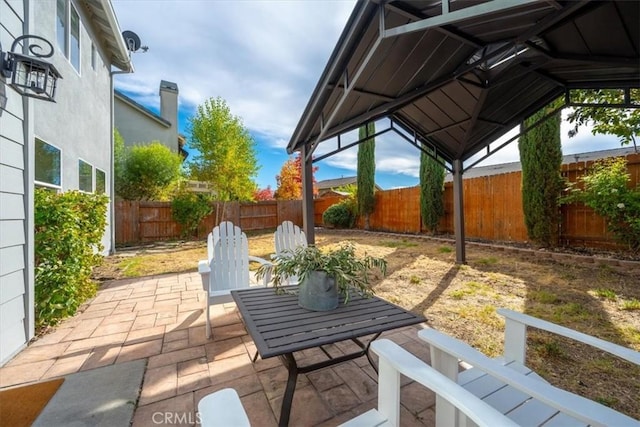 view of patio with a gazebo