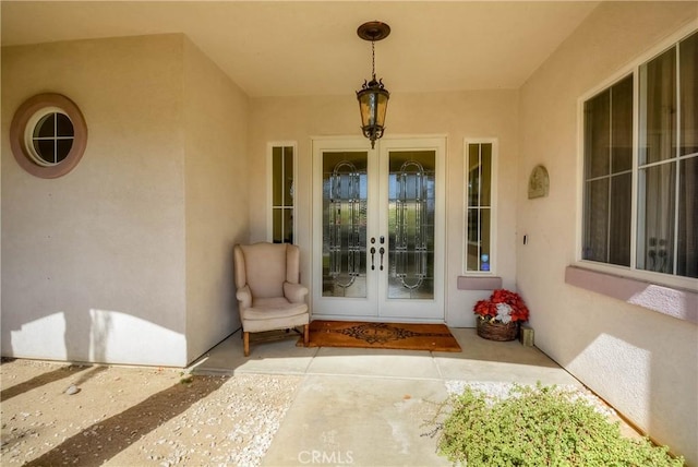 entrance to property with french doors