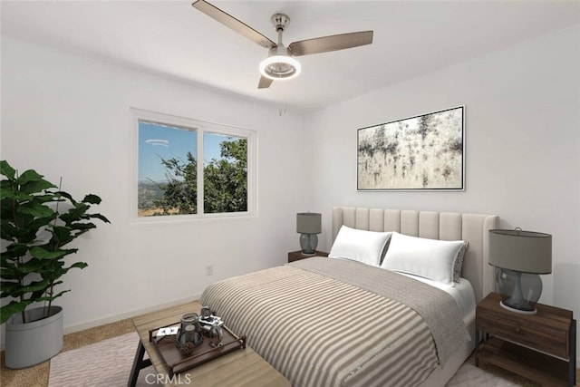 bedroom with ceiling fan