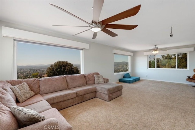 living room featuring carpet