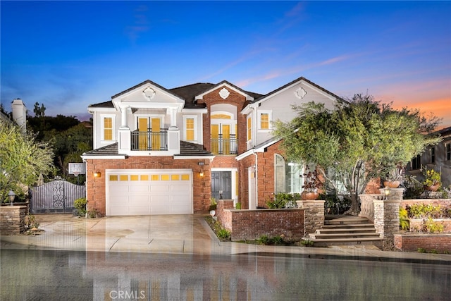 view of front of house with a garage