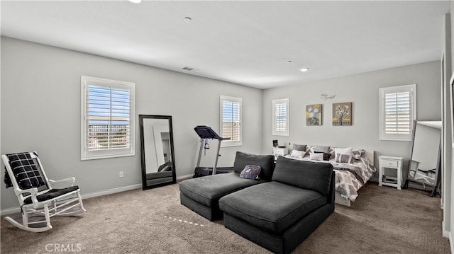 bedroom with carpet