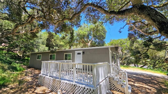 view of front of house with a deck