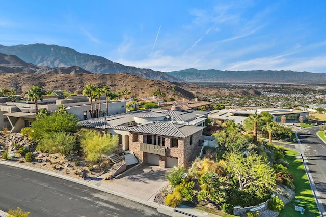 aerial view featuring a mountain view