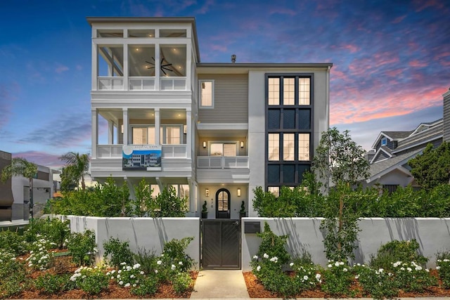 modern home featuring a balcony