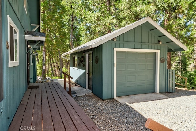 view of garage