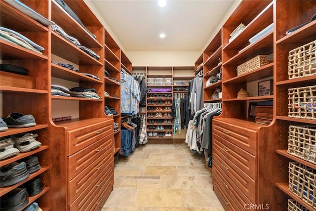 view of walk in closet