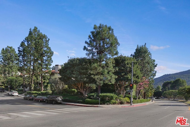 view of road featuring a mountain view