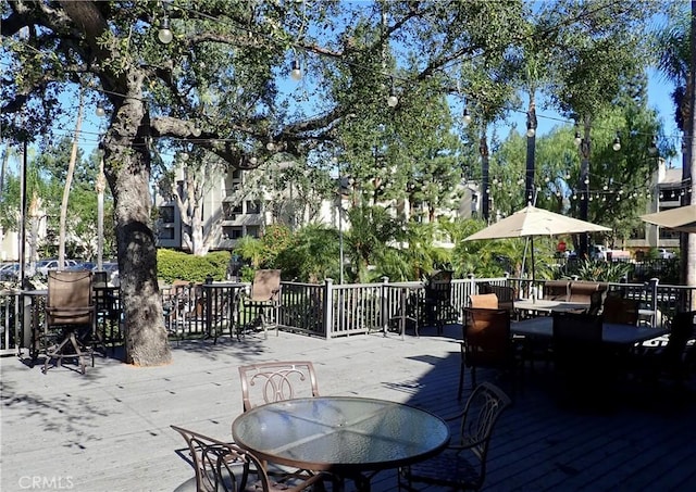 view of patio featuring a deck