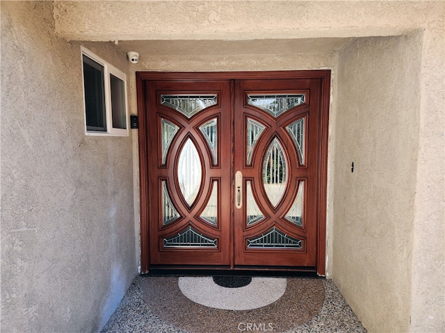 doorway to property with french doors