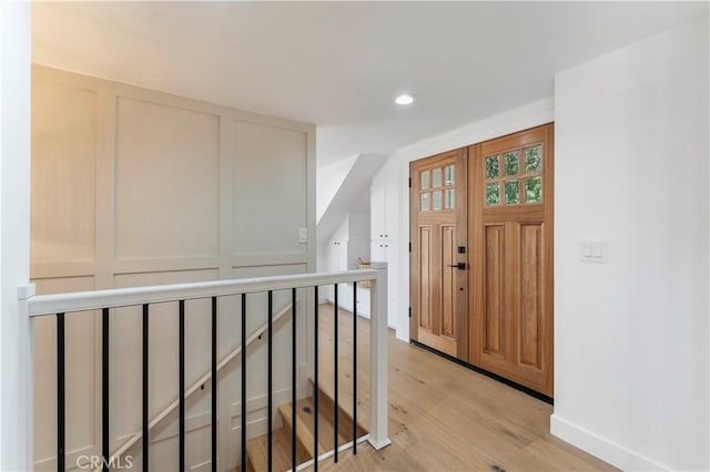 entryway featuring light hardwood / wood-style flooring