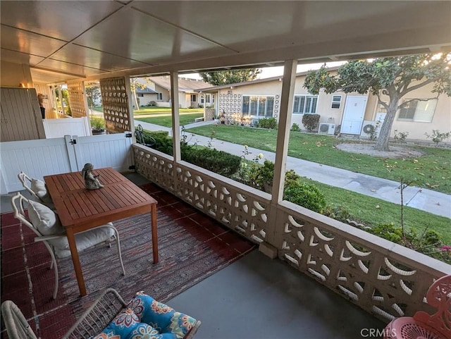 view of unfurnished sunroom